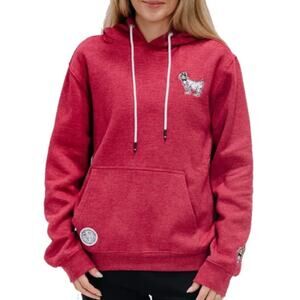 GOAT USA Women WG Long Sleeve Embroidered Pullover Hooded Sweatshirt Size S Pink